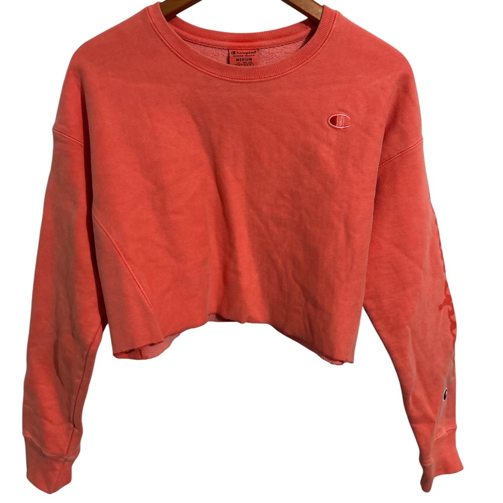 Champion Salmon Colored‎ Reverse Weave Cropped Sweatshirt Women's Size Medium